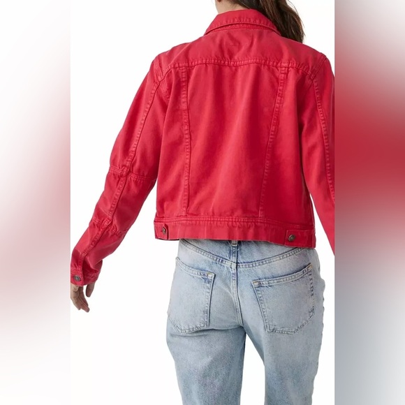 Free People- Rumors strawberry spritz denim jacket-XS-EUC - Picture 12 of 13